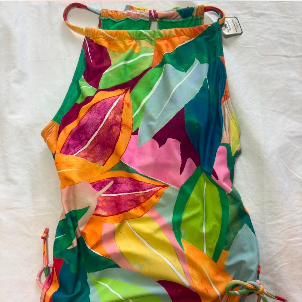 Time and Tru Teal and Coral Swimwear